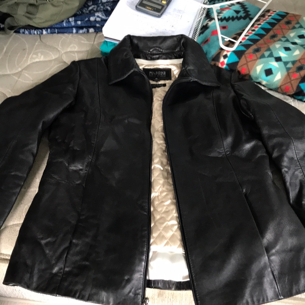 Black leather jacket